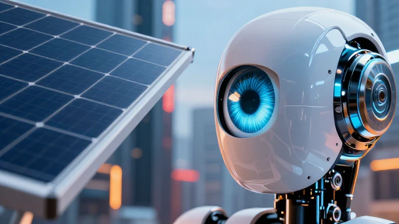 Conoces el innovador ojo robótico que usa energía solar 8 Ojo robótico en horizonte futurista y vibrante