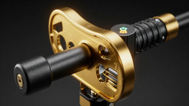 Detector alemán en oro y negro, hiperrealista