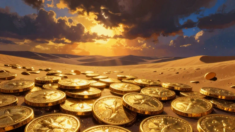 Monedas antiguas persas bajo luz dramática