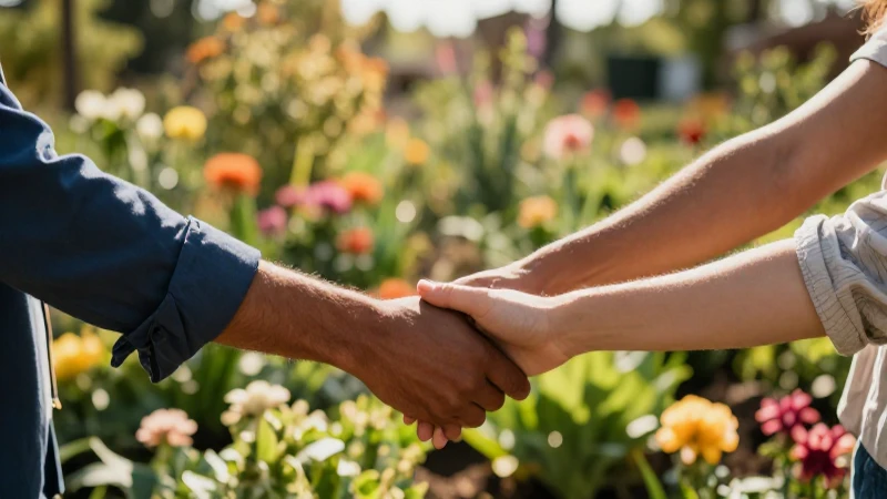 Cómo fortalece Orla Camino Rojo el tejido social comunitario 6 Manos entrelazadas celebran un jardín vibrante