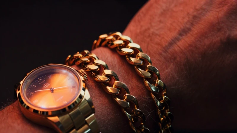 Reloj dorado lujoso con estilo cinematográfico