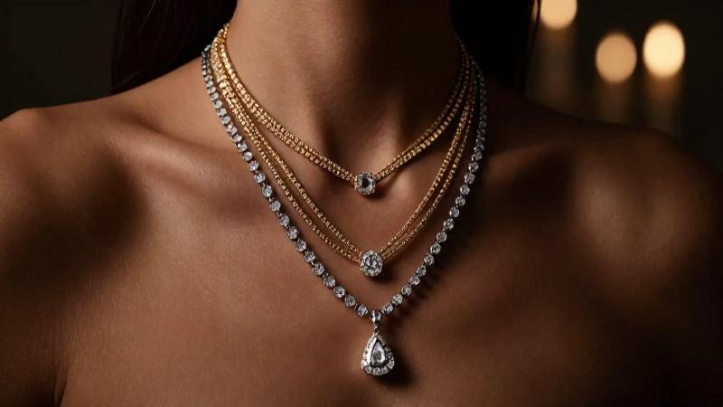 Joyas elegantes resaltadas con luz dramática