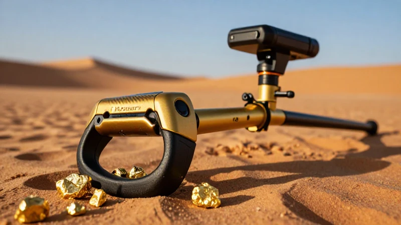 Detecta oro brillante en el desierto