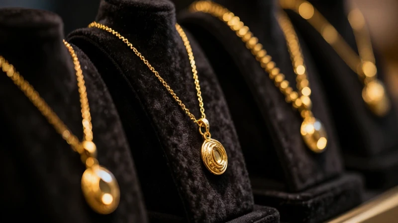Collares dorados resplandecen sobre terciopelo negro