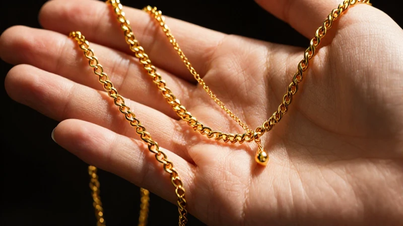 Cadenas doradas: lujo elegante en primer plano
