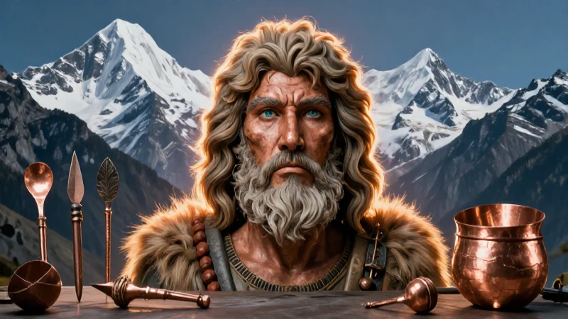 Ötzi: Descubriendo la Importancia del Cobre en Su Era 4 Retrato realista y detallado del hombre Ötzi