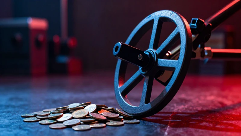 Monedas halladas bajo luz dramática y vibrante