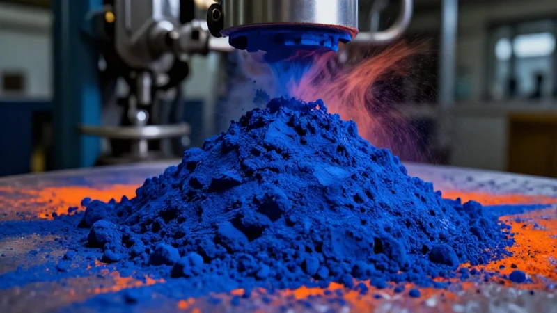 Óxido de cobalto azul y naranja suspendido