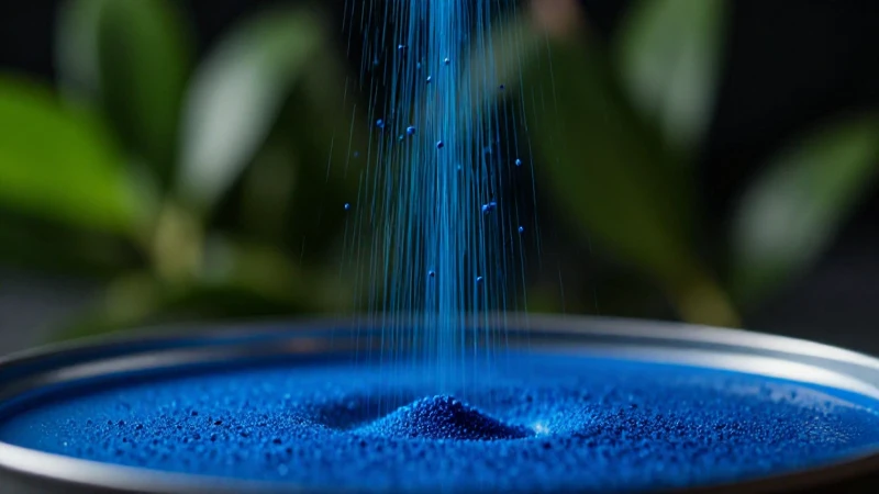 Partículas de óxido en azul, iluminación dramática