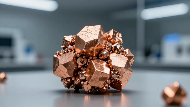 Primer plano realista de pepitas de cobre