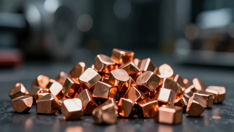 Nuggets de cobre pulidos con iluminación dramática