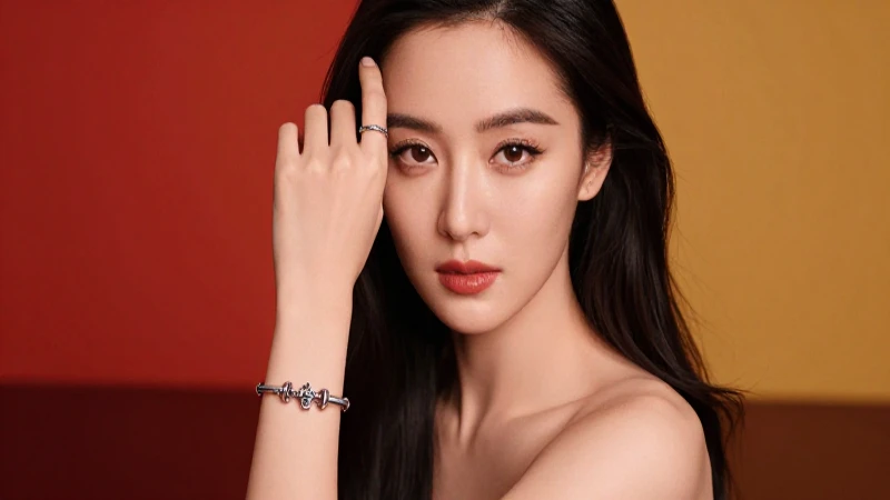 Retrato elegante de una mujer con pulsera Pandora