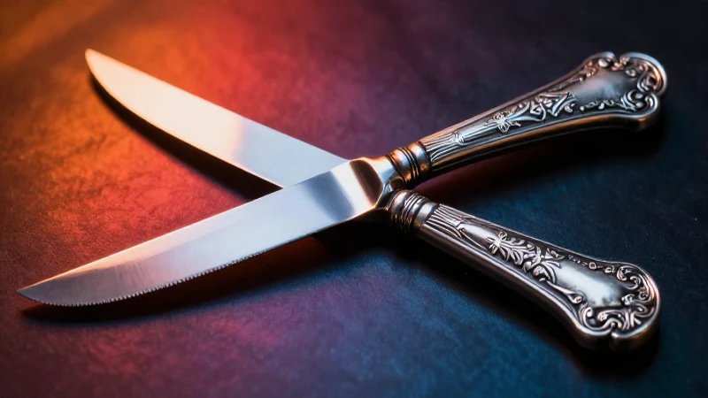 Foto realista: cuchillo plateado en estilo Art Déco