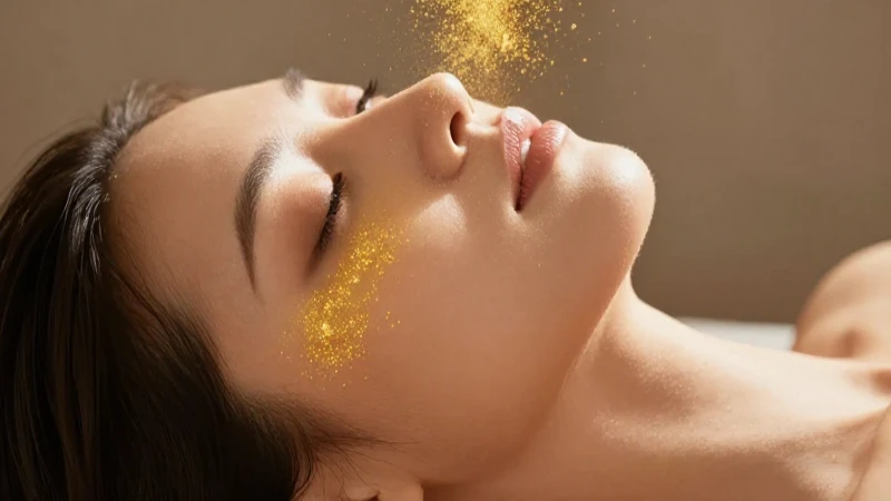 Belleza radiante en primer plano, luz dorada
