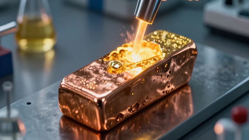 Cobre brilla, se transforma en oro