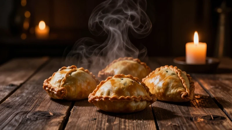 Pastry caliente en ambiente cálido y dramático