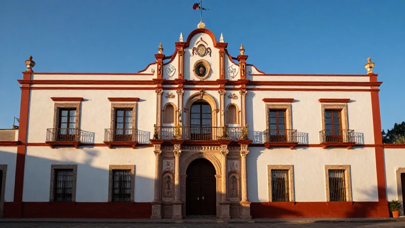 Fachada restaurada, luz dorada y vibrante