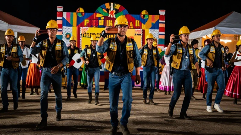 Estudiantes mineros en feria, foto impactante