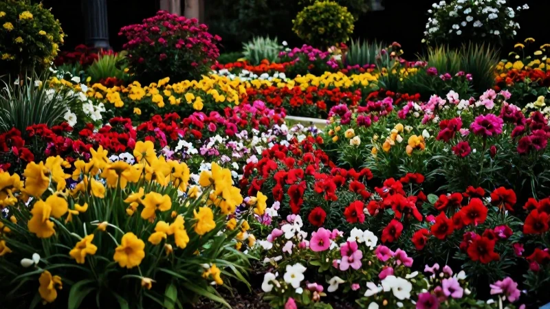 Jardín vibrante, fotografía profesional y llamativa