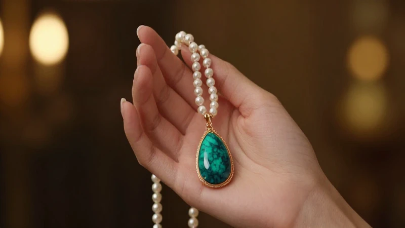 Elegancia: mano sosteniendo collar y colgante