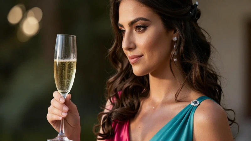 Hermosa dama de honor en cálida luz dorada