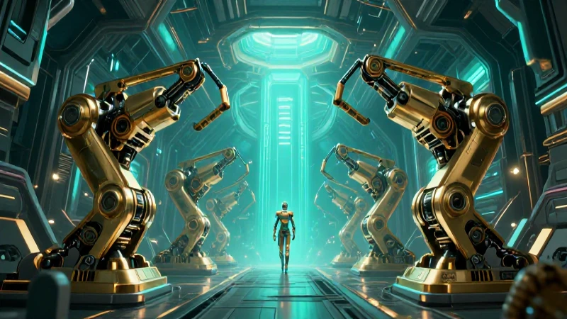 Ilustración futurista llamativa y fotorrealista