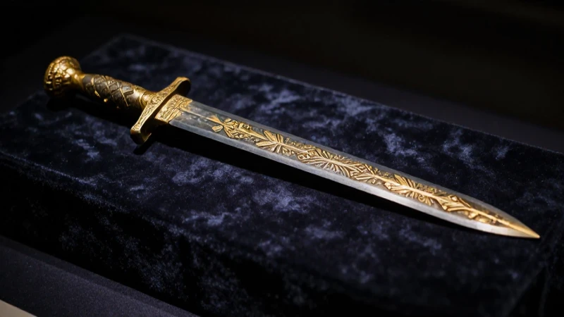 Espada persa antigua con rica iluminación dramática