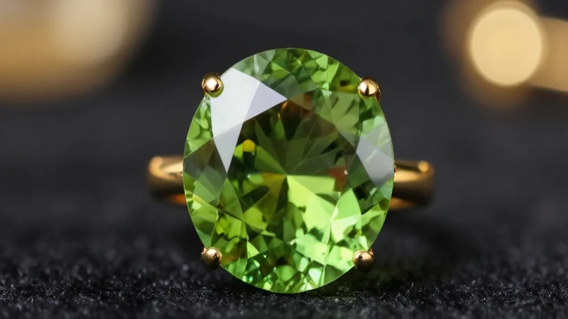 Esmeralda vibrante en anillo dorado lujoso