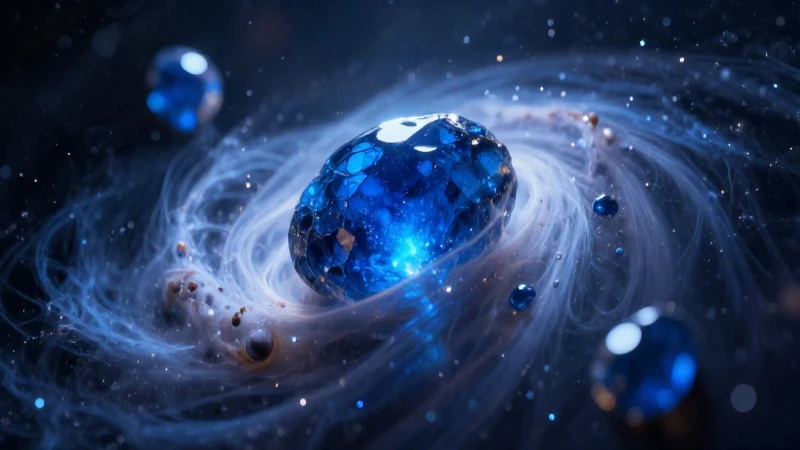 Piedras azules: El mundo de las piedras del cielo 3 Nebulosa hiperrealista con luces cósmicas deslumbrantes