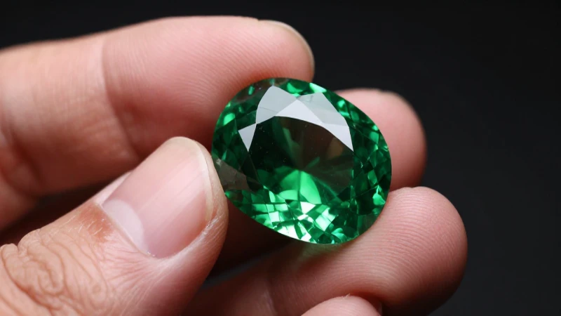 Esmeralda brillante en fotografía hiperrealista