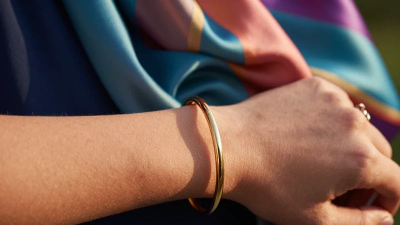 Pulsera elegante resaltada con luz dorada