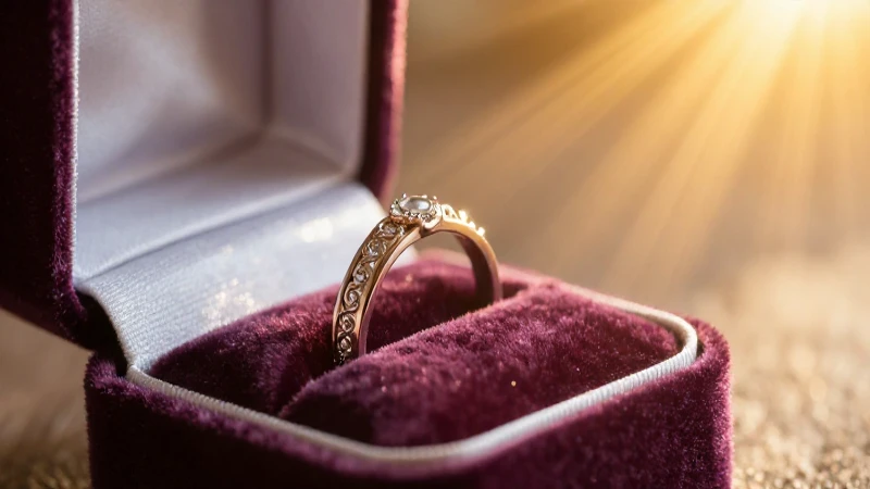 Alianzas nupciales resplandecientes en elegante caja