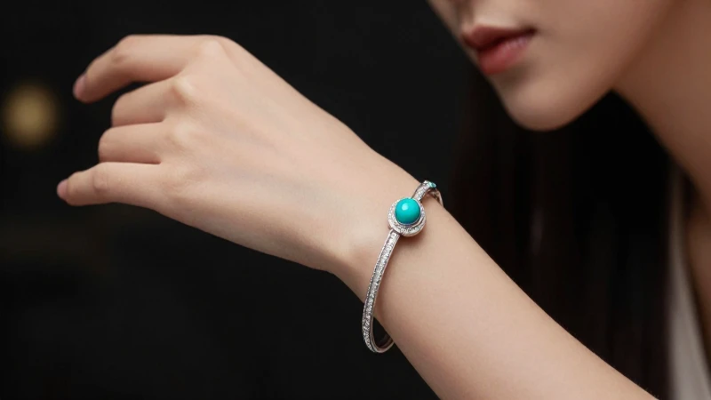 Pulsera de plata en mano femenina elegante