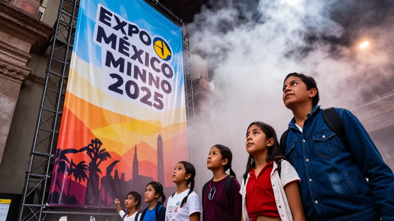 Familia admira la Expo Minero en Pachuca