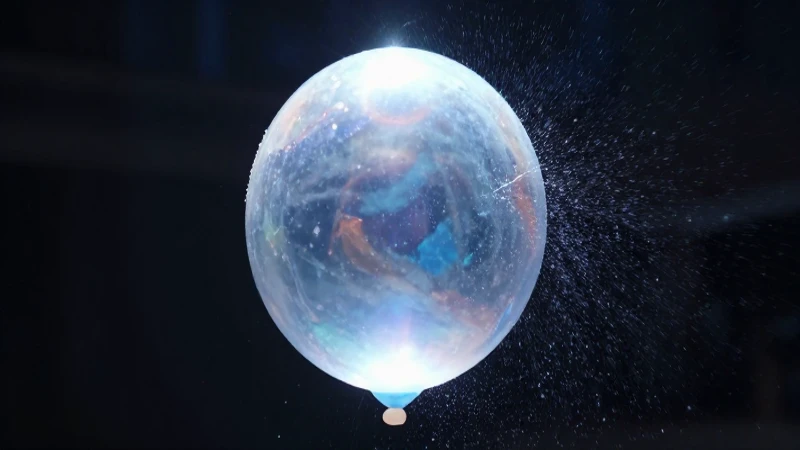 Globo de agua estalla en dramático impacto