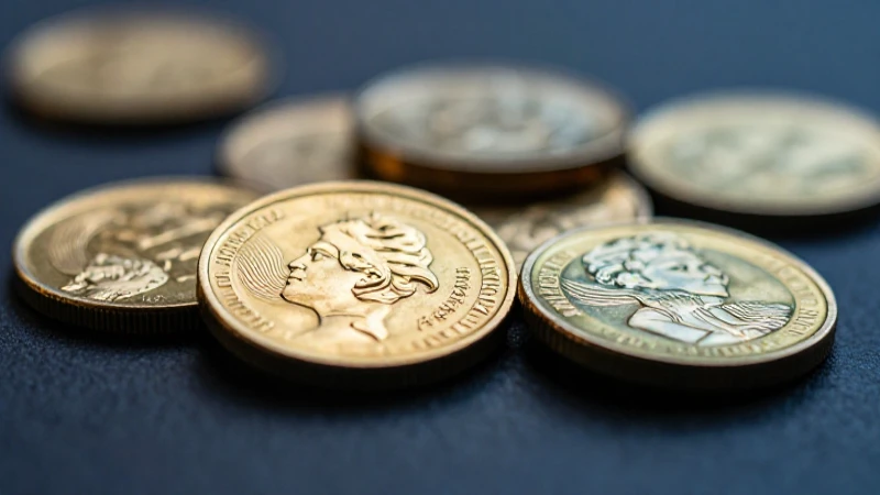 Monedas italianas doradas, detalle y luz cinematográfica