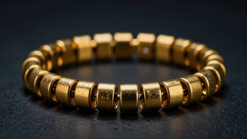 Pulsera dorada resaltada con luz dramática