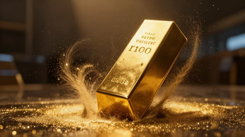 Gráfico dorado se hunde en sombras dramáticas