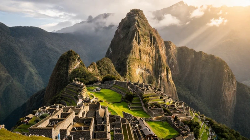 Majestuosa Machu Picchu en luz dorada