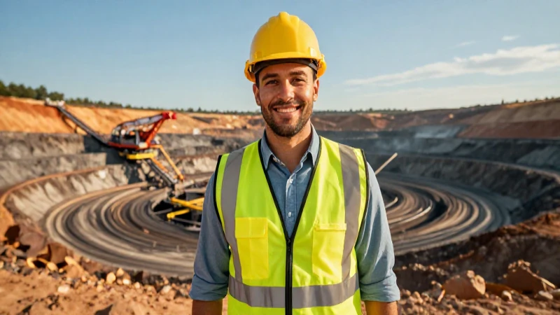 Ingeniero minero joven sonríe con confianza