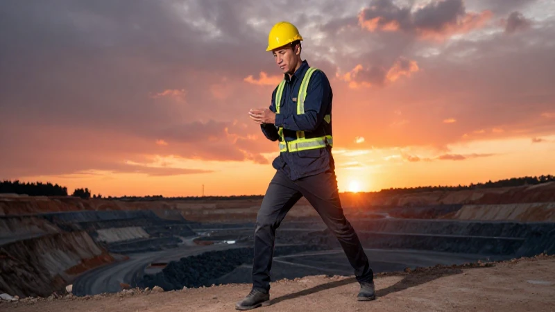 Ingeniero minero joven bajo luz dramática