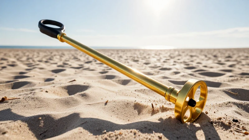 Detecta oro en la playa con luz dramática