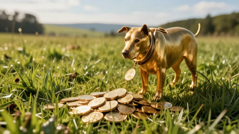 Monedas doradas brillan en un campo soleado