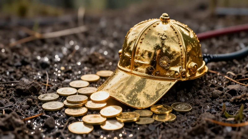 Tesoro hallado: monedas brillantes en la tierra