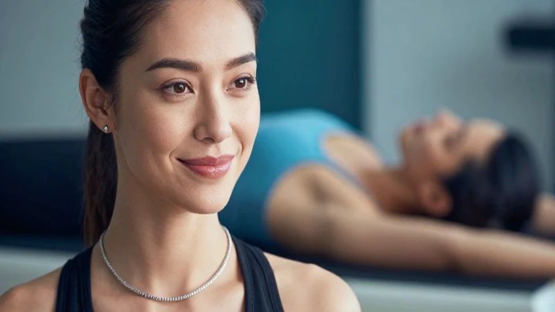 Mujer sonríe, joyería plateada y ambiente cálido