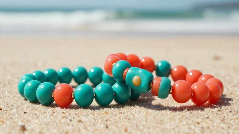 Pulseras elegantes en verano, colores vibrantes