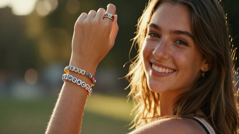 Niña sonriente, brazaletes, luz dorada y vibrante