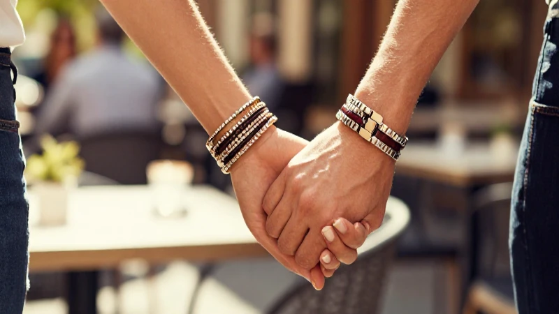 Pareja tomados de la mano, cálida y vibrante