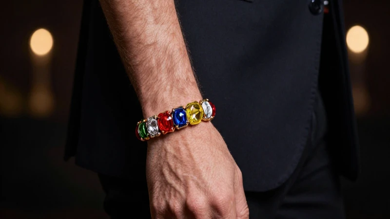 Padre elegante con pulsera en primer plano