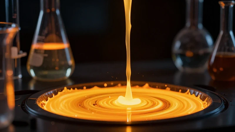Oro fundido en laboratorio, foto impactante y vibrante